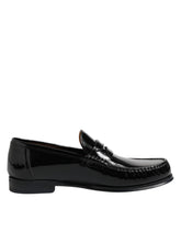 Dolce & Gabbana svarte skinnslip-on loafers pensko