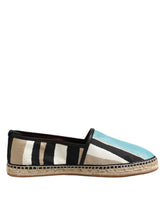 Dolce & Gabbana Multicolor Stripes Canvas Flat Espadrille Sko