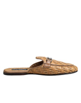 Dolce & Gabbana Beige Rattan Flat Mule Herre Sandaler Sko