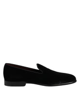 Dolce & Gabbana svarte fløyelsslip-on loafers formelle sko