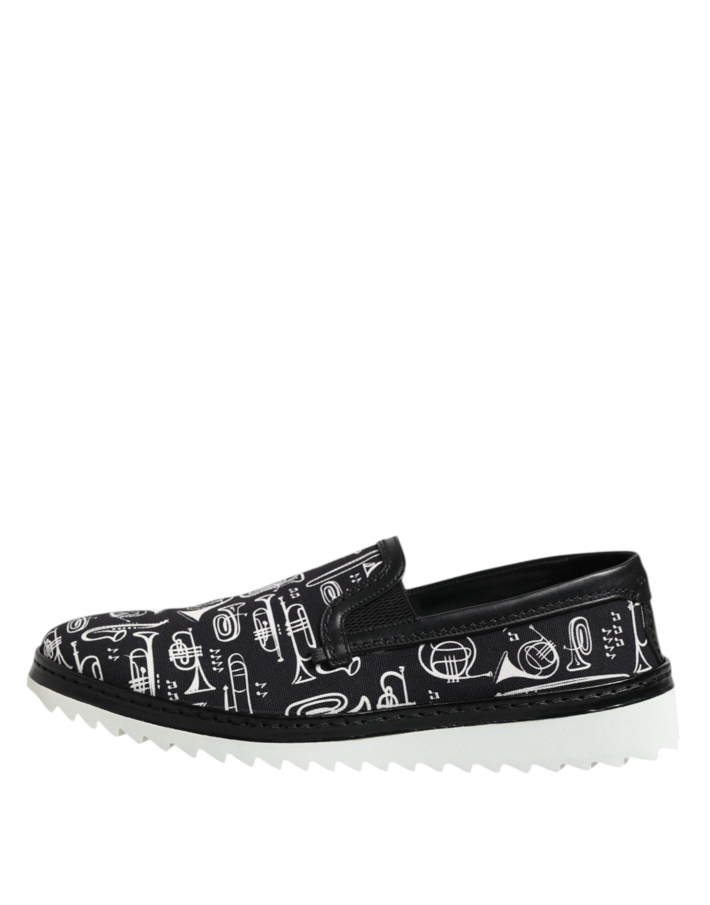 Dolce & Gabbana svarte slip-on-loafers med trykk for menn
