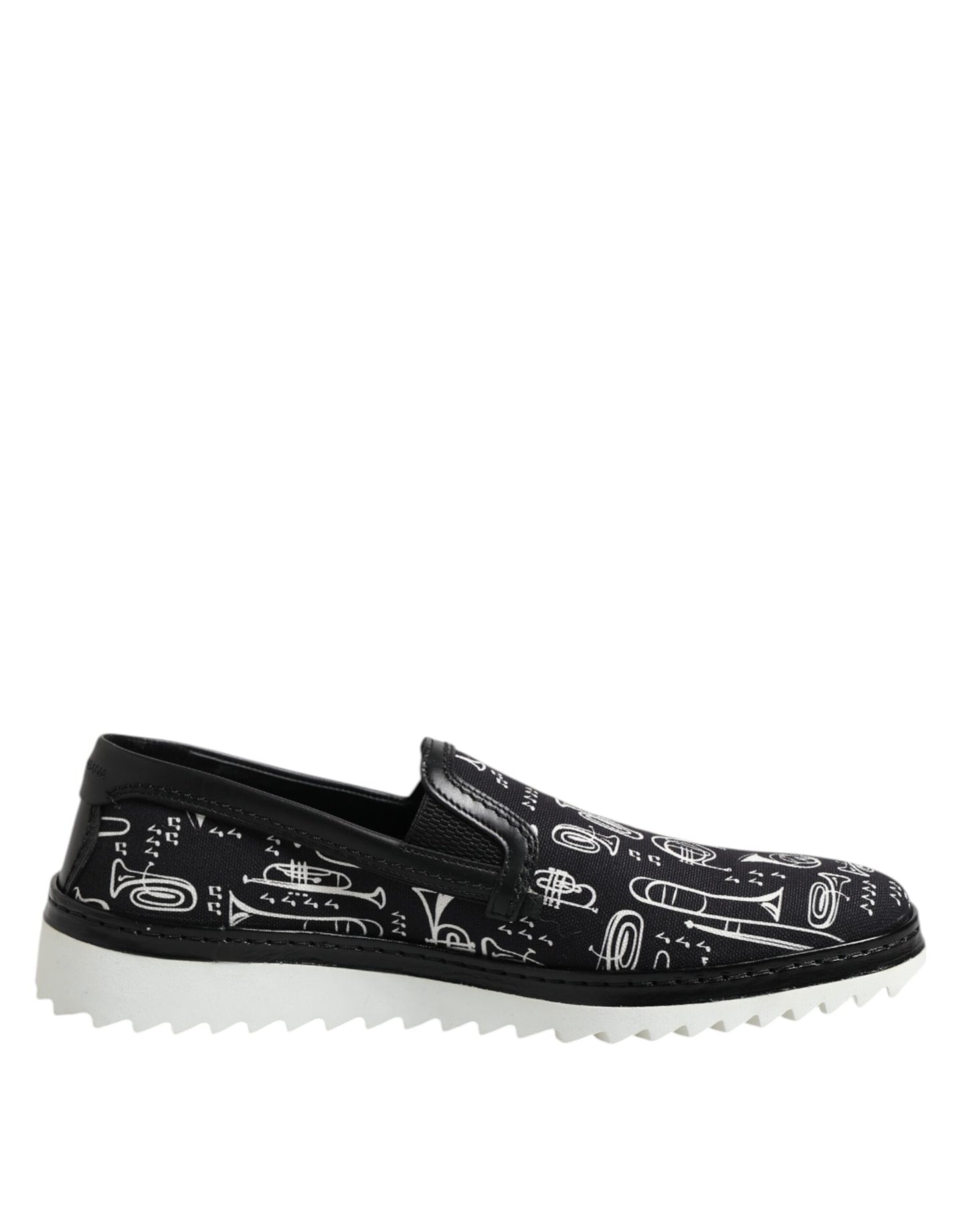 Dolce & Gabbana svarte slip-on-loafers med trykk for menn