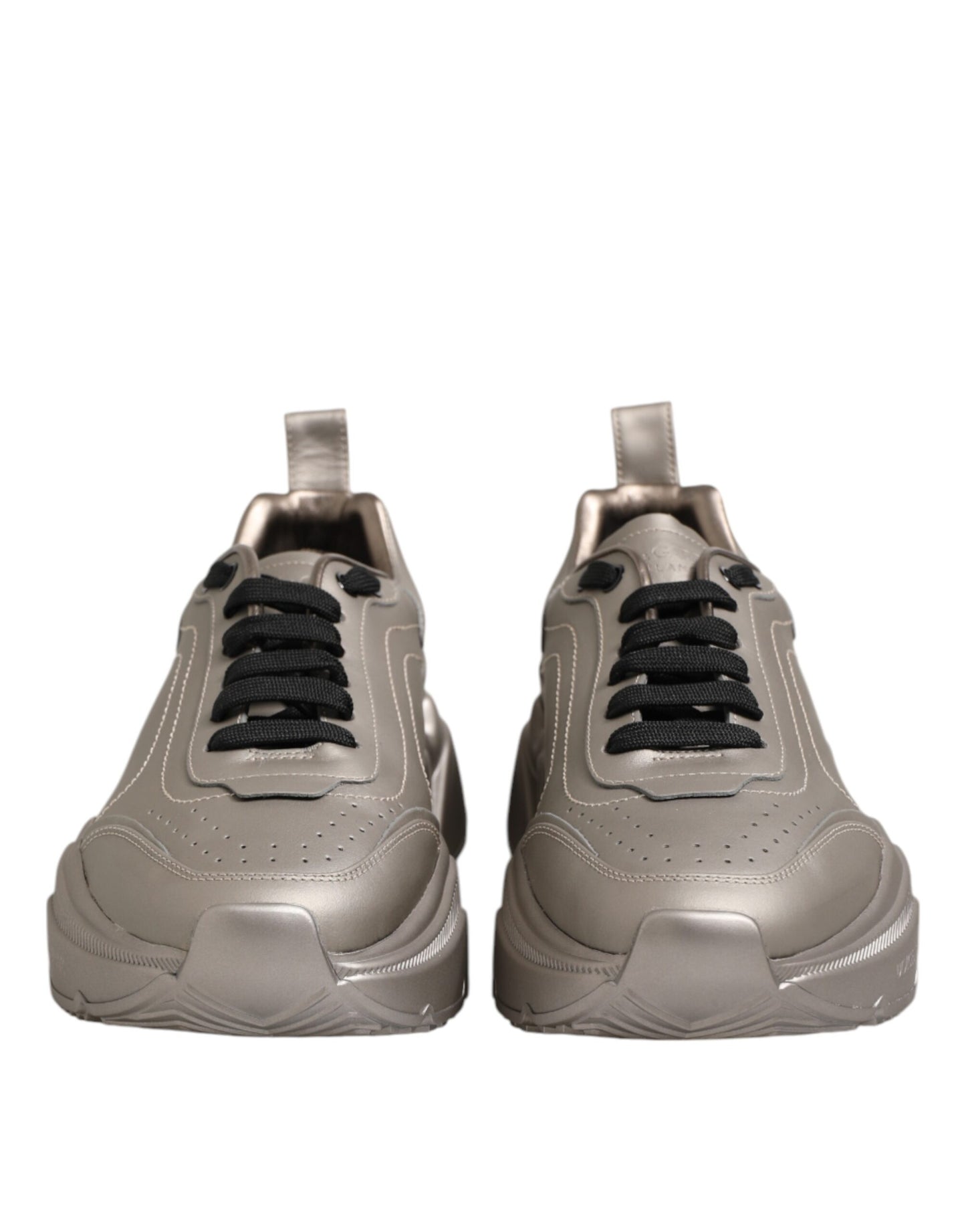 Dolce & Gabbana Silver Daymaster Läder Herr Sneakers Skor