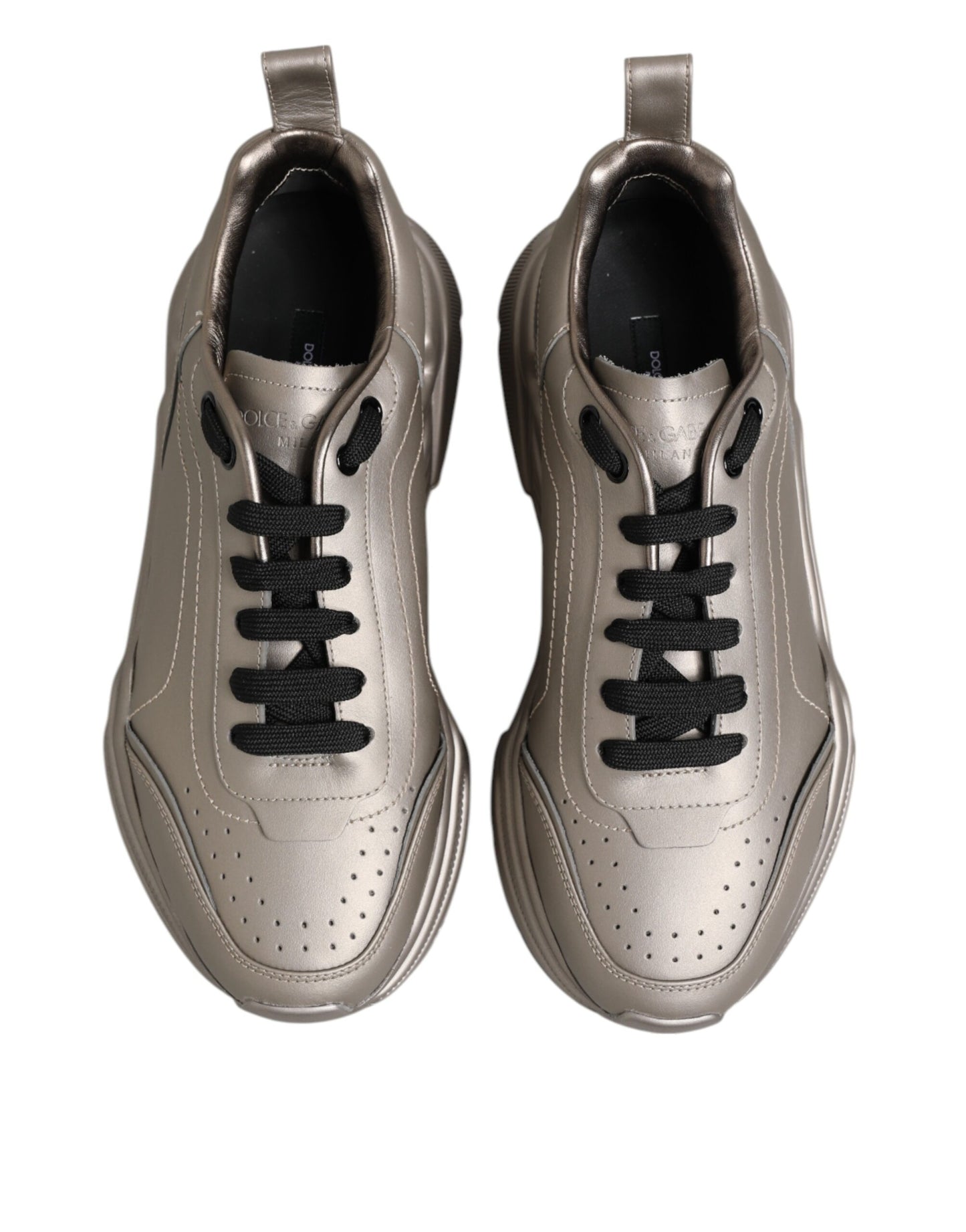 Dolce & Gabbana Silver Daymaster Läder Herr Sneakers Skor