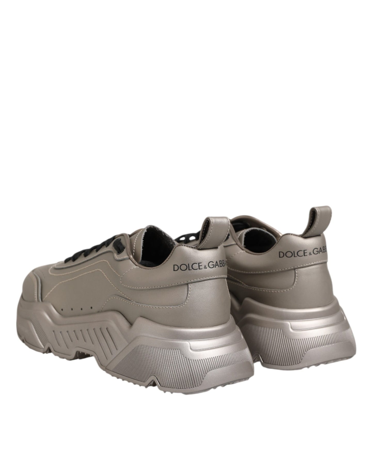 Dolce & Gabbana Silver Daymaster Läder Herr Sneakers Skor