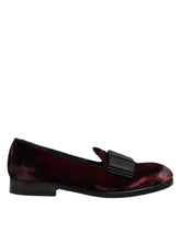 Dolce & Gabbana Røde Fløyel Herre Slip On Loafers Pensko