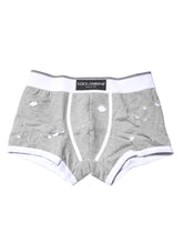 Dolce & Gabbana Gray Cotton Stretch Regular Boxer Underwear