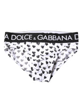 Dolce & Gabbana White Heart Printed Regular Brief Underwear