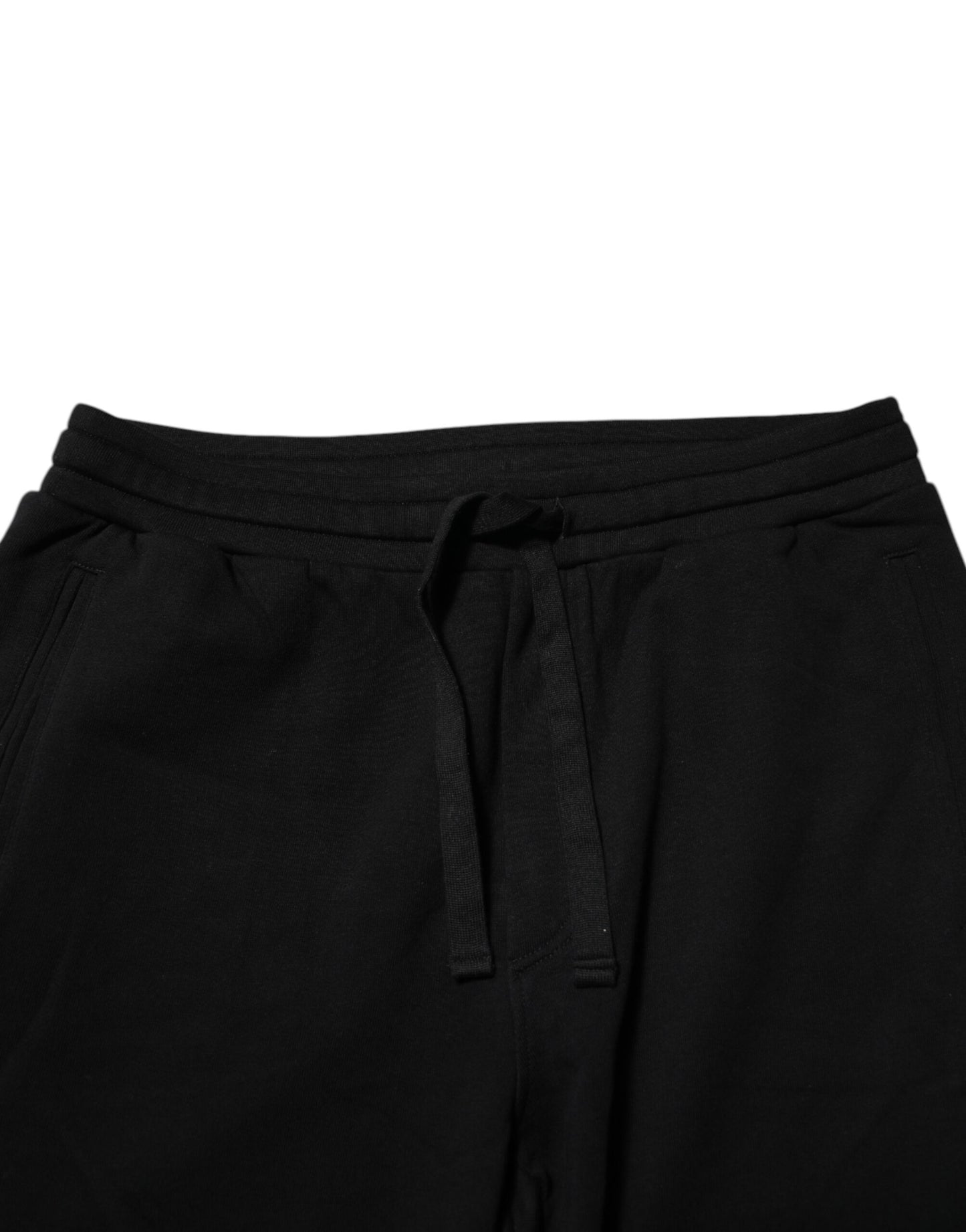 Dolce & Gabbana Svarta Bomulls Crown Jogger Träningsbyxor