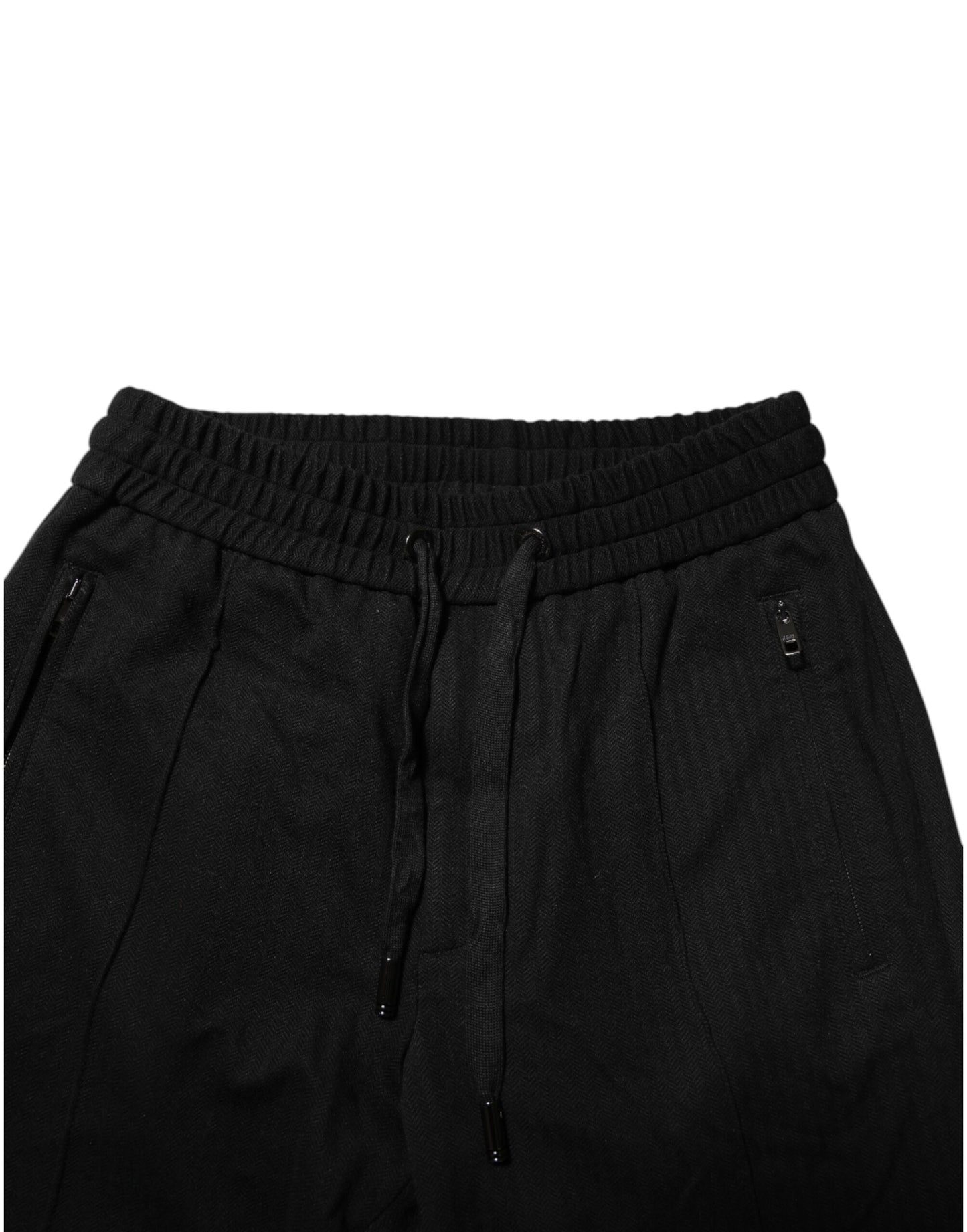 Dolce & Gabbana Svarta Viskos Dragsko Herr Joggingbyxor