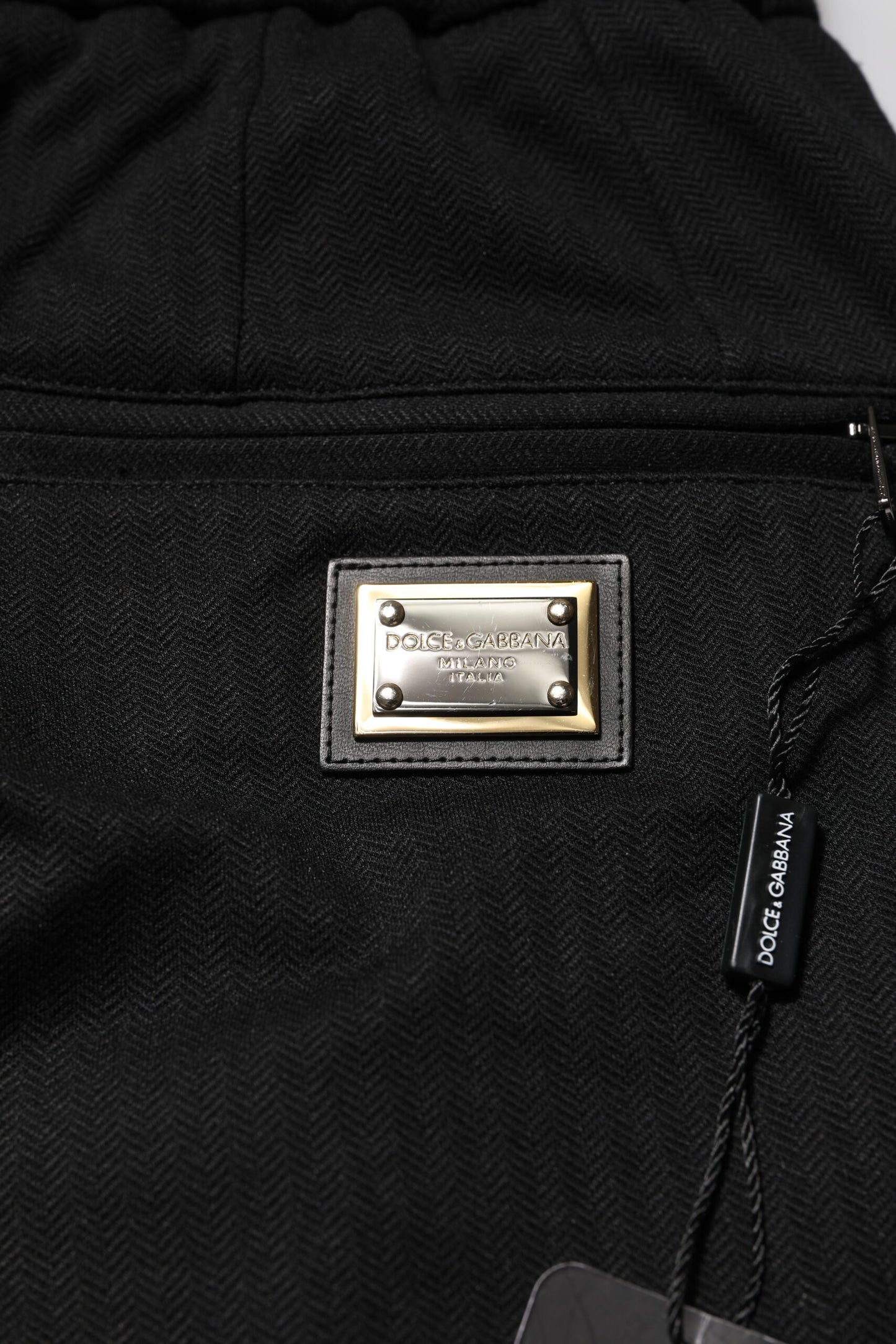 Dolce & Gabbana Svarta Viskos Dragsko Herr Joggingbyxor