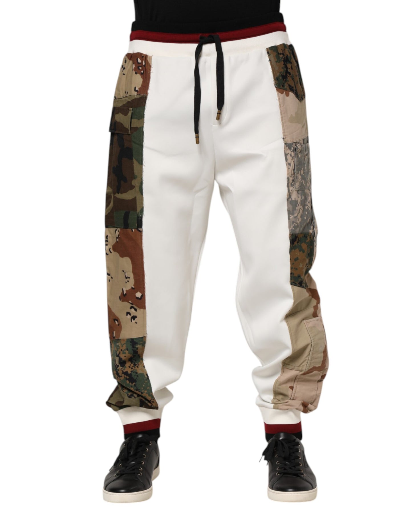 Dolce & Gabbana hvite lappeteppe joggebukser for menn