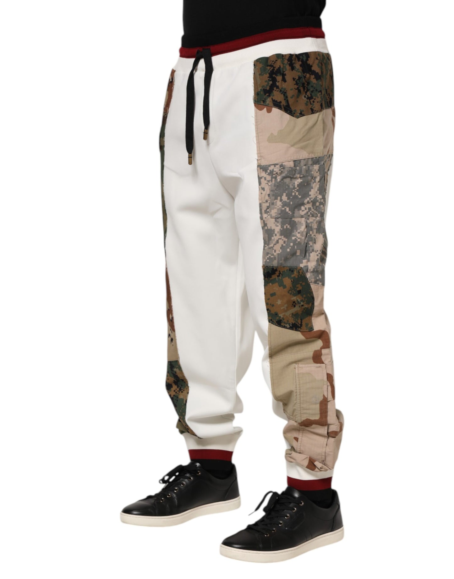 Dolce & Gabbana hvite lappeteppe joggebukser for menn