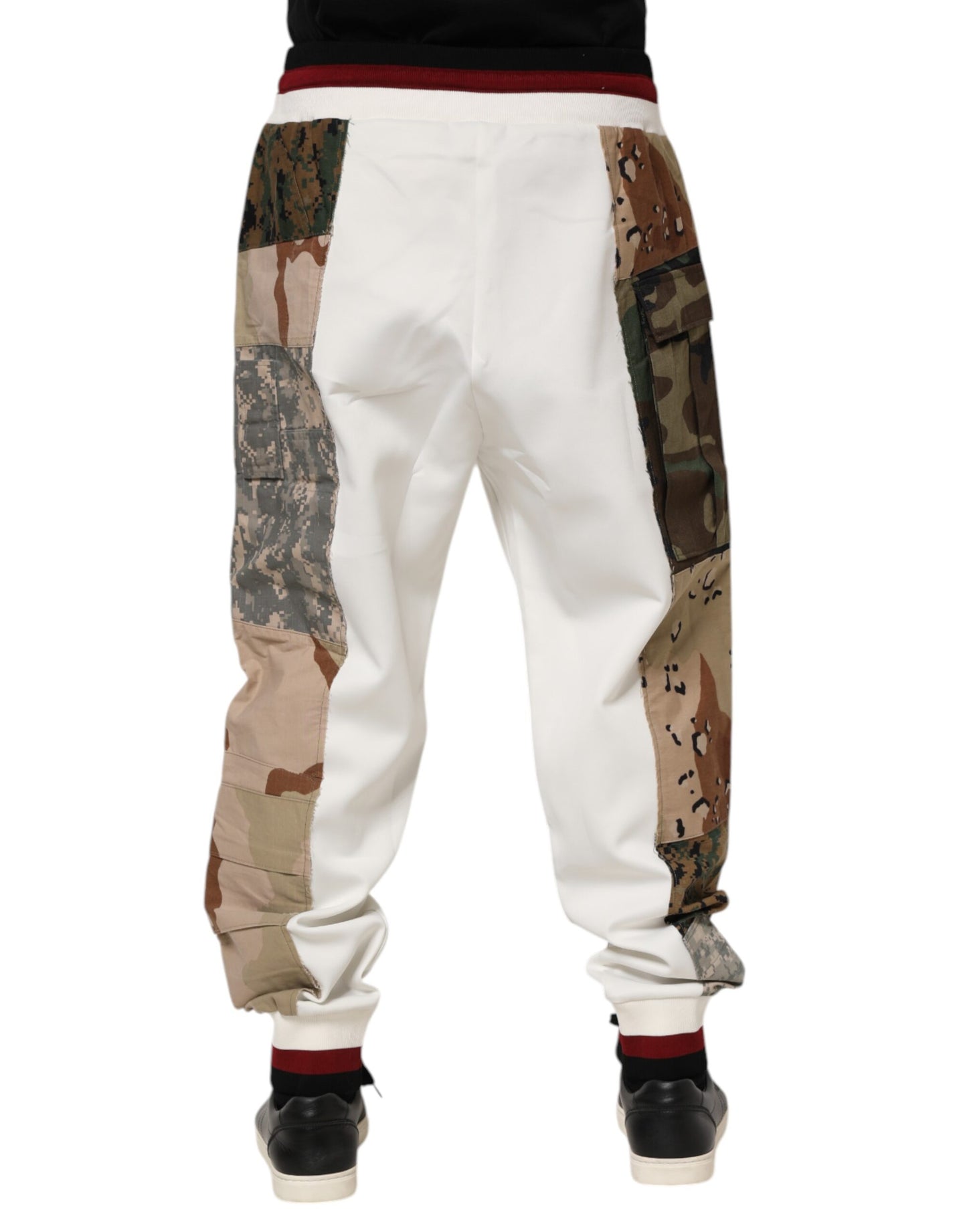 Dolce & Gabbana hvite lappeteppe joggebukser for menn