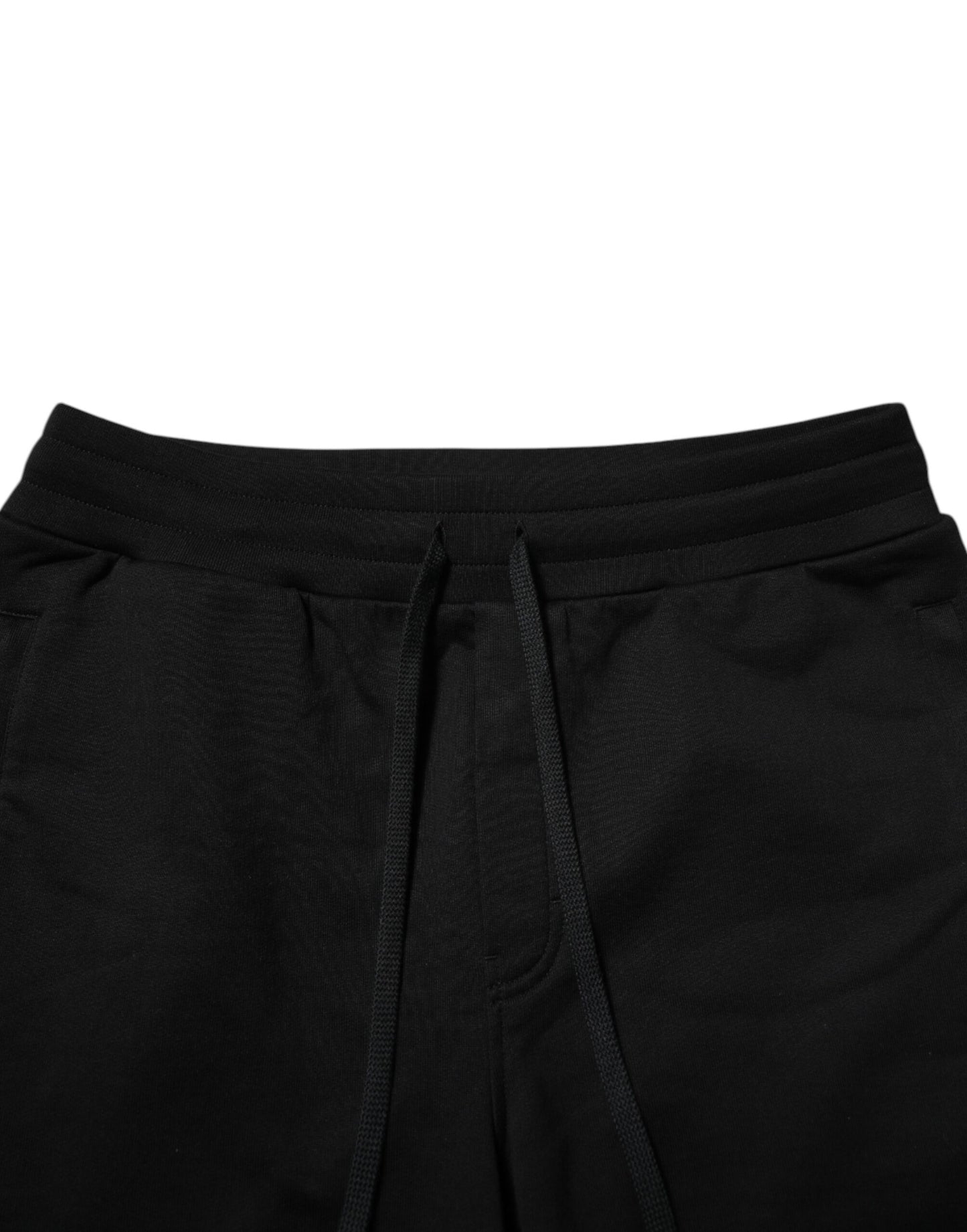 Dolce & Gabbana svarte joggebukser med bomullslogo og tape for menn