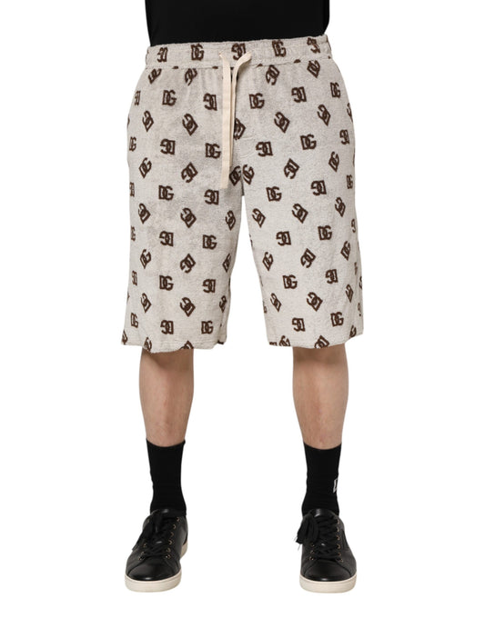 Dolce & Gabbana Vita Bomulls DG Mania Mönstrade Bermudashorts För Herrar