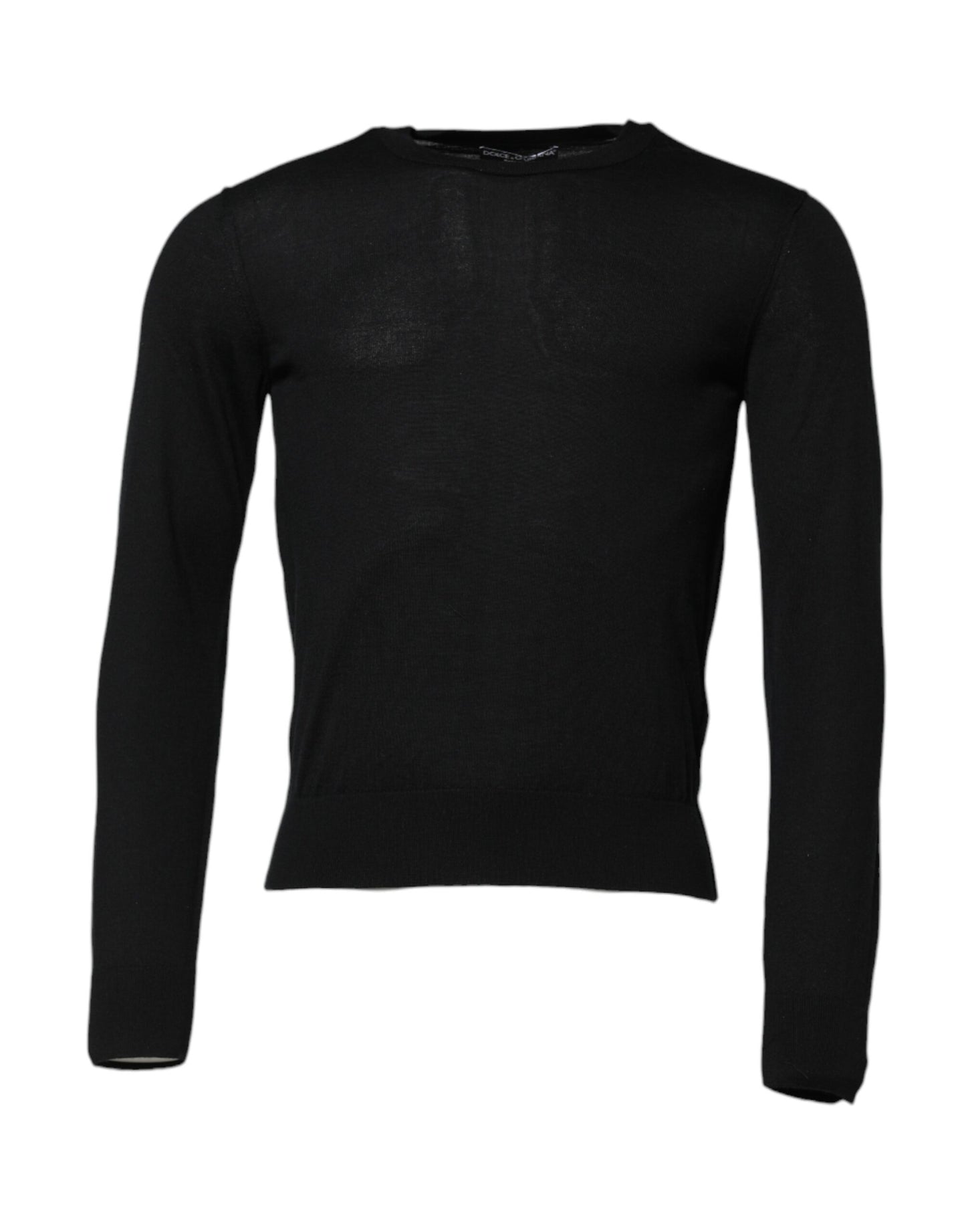 Dolce & Gabbana Svart Kashmir Rundringad Långärmad T-shirt