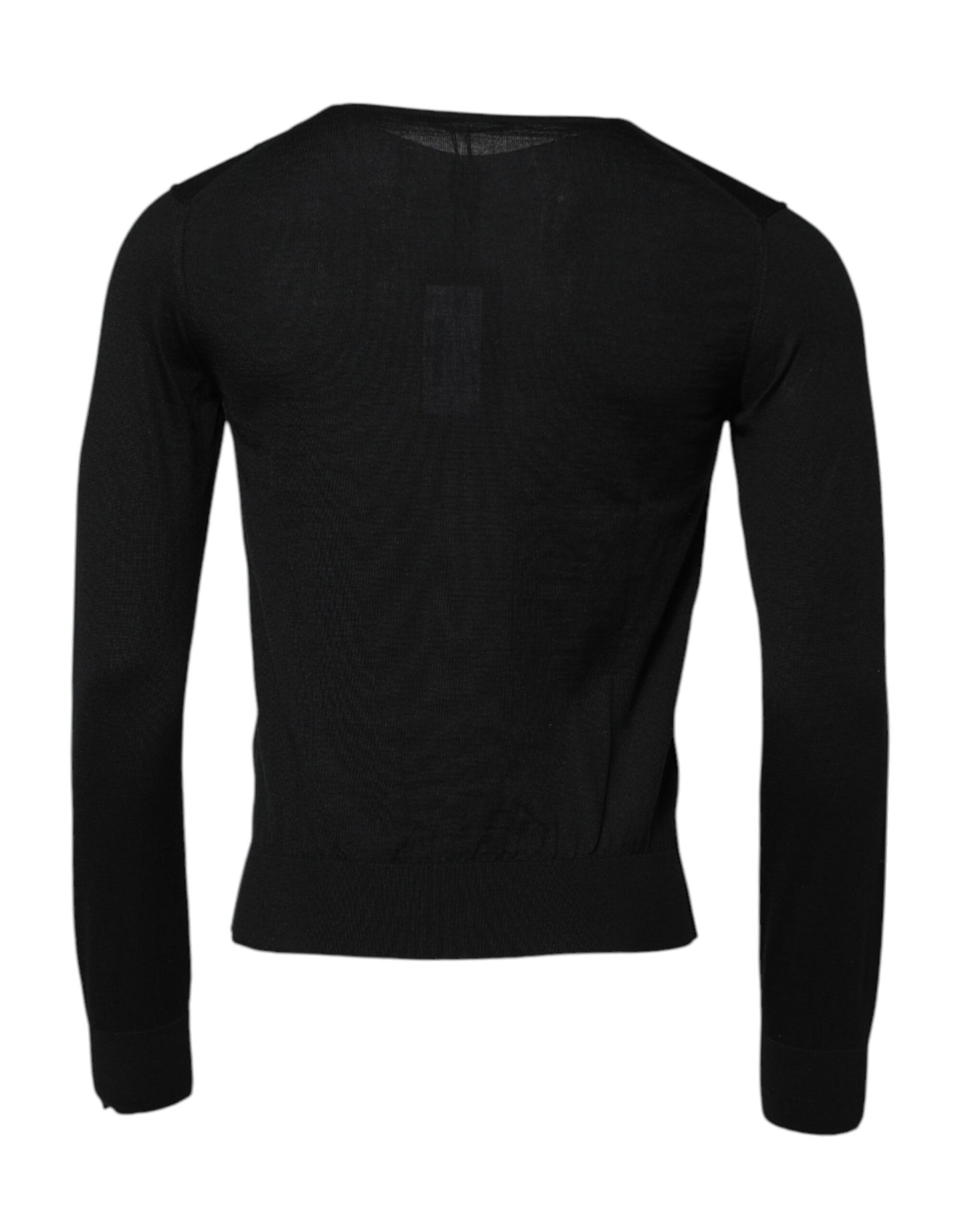 Dolce & Gabbana Svart Kashmir Rundringad Långärmad T-shirt