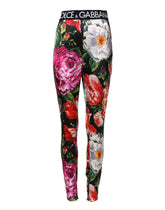 Dolce & Gabbana Multicolor Floral Legging Stretch Waist Pants