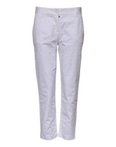 Dolce & Gabbana White Cotton Stretch Mid Waist Jeans