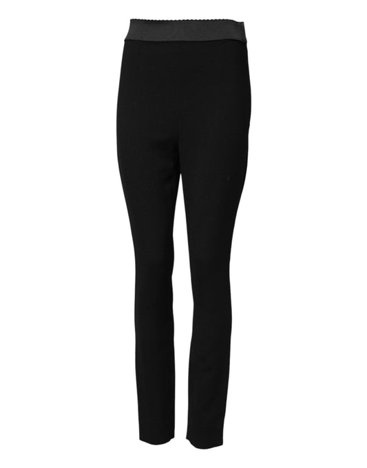 Dolce & Gabbana Svarta Ullleggings Stretchbyxor