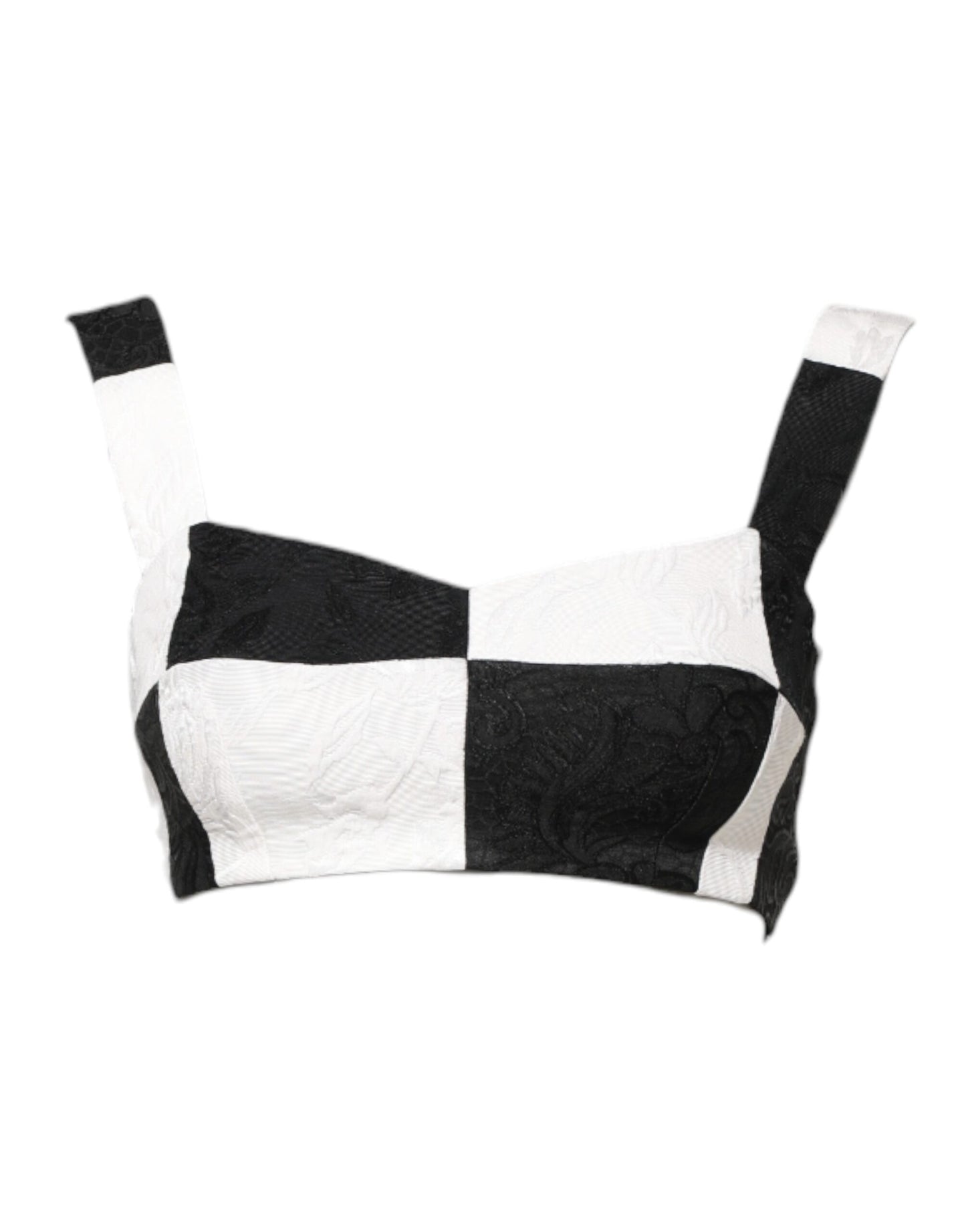 Dolce & Gabbana Svartvit Beskuren Bustier Korsett-BH-topp