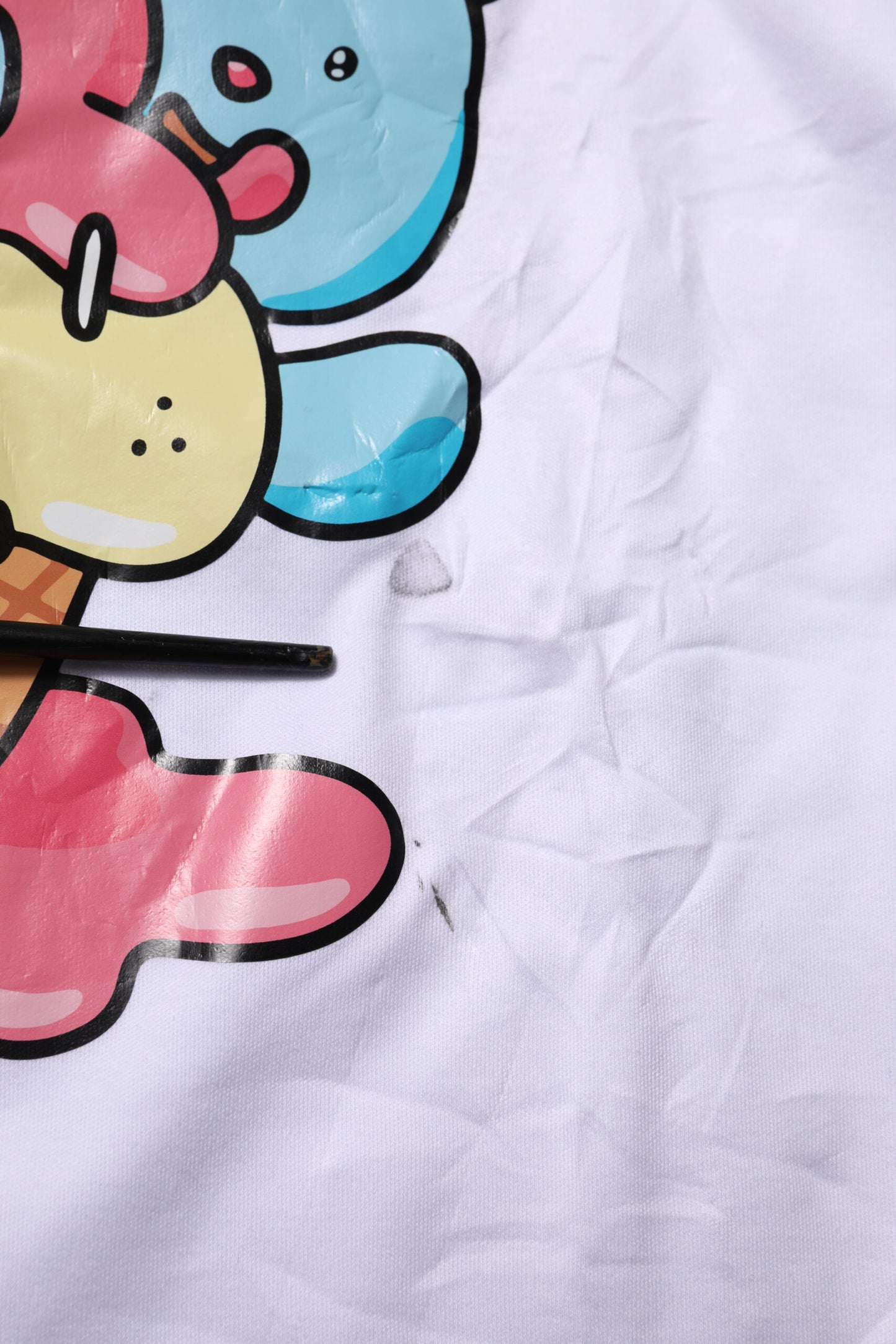 Dolce & Gabbana hvit bomulls-T-skjorte med rund hals og grafisk trykk