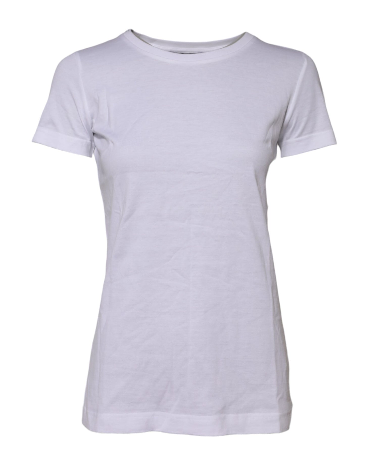 Dolce & Gabbana Vit bomulls-t-shirt med korta ärmar och rund hals