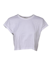 Dolce & Gabbana White Cotton Short Sleeves Cropped T-shirt