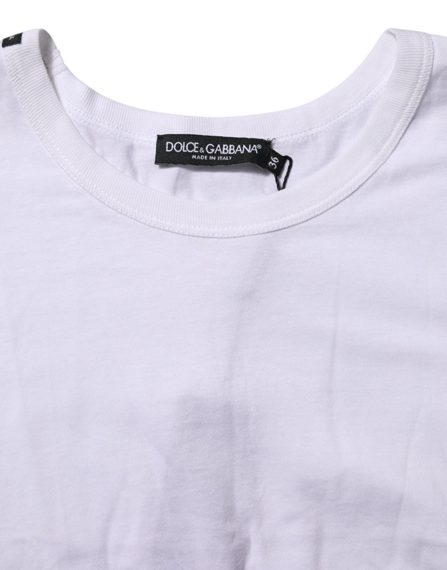 Dolce & Gabbana Vit bomulls-t-shirt med korta ärmar