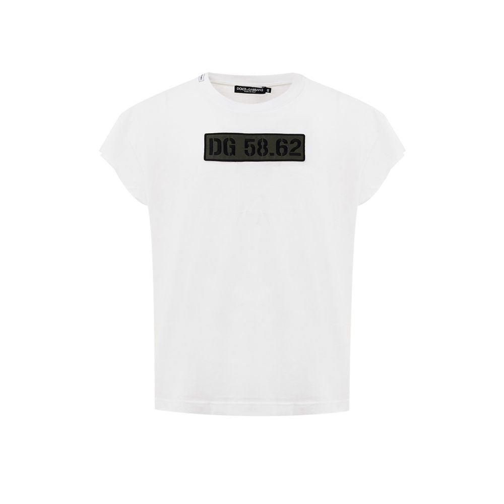 Vit bomulls-T-shirt