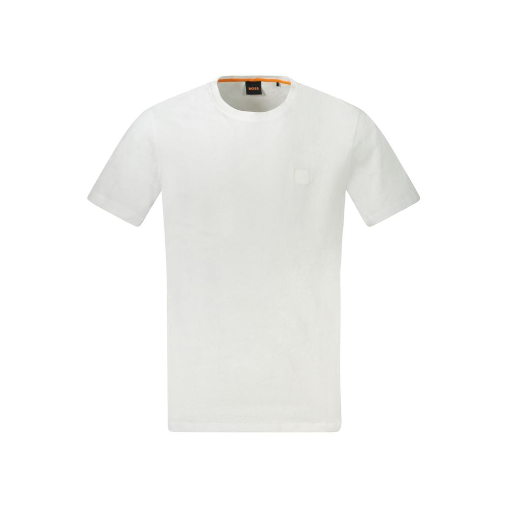 Vit bomulls-T-shirt för män