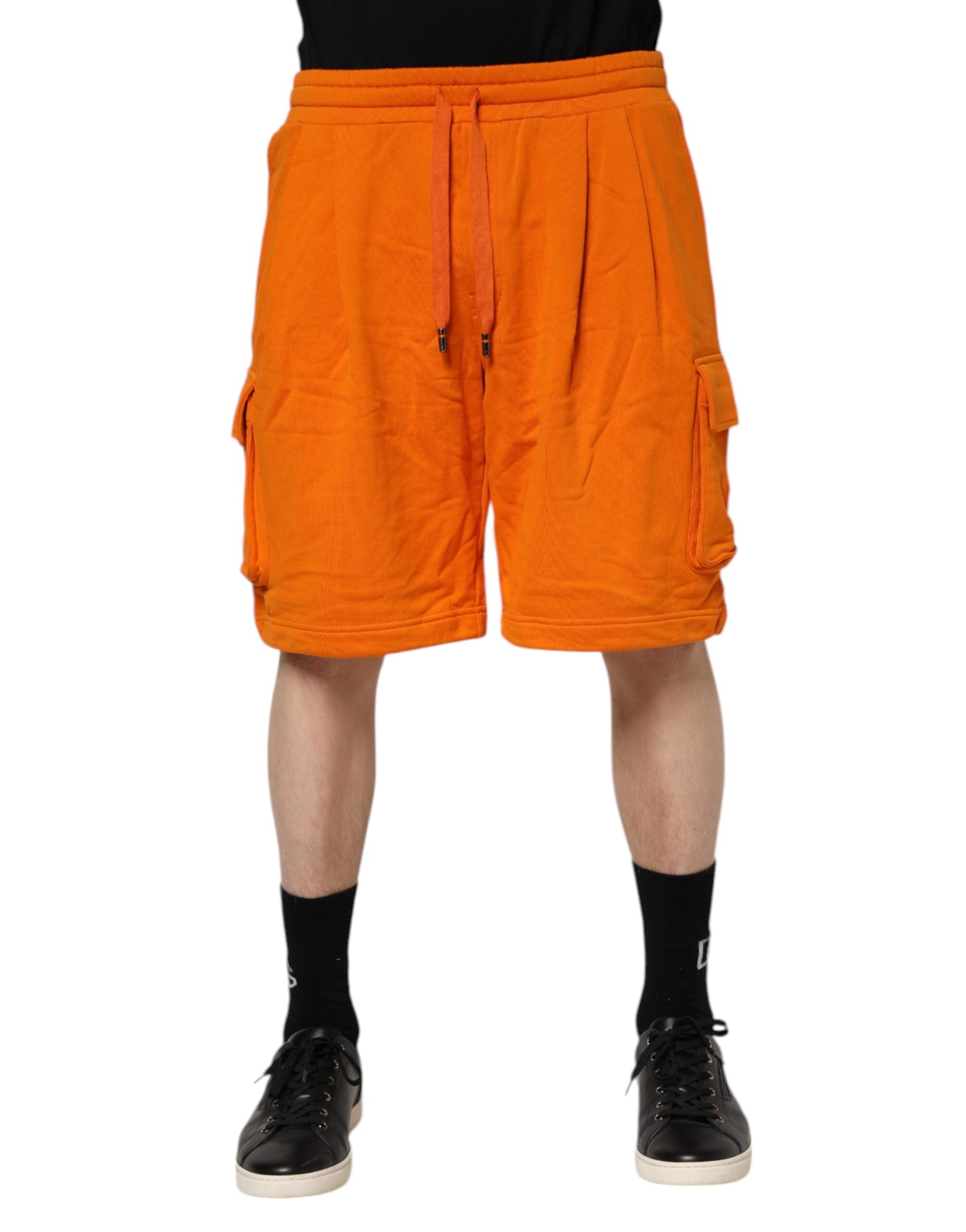 Orange bomullsbermudashorts för män