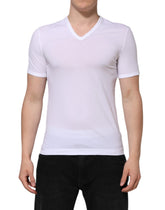 Dolce & Gabbana White Short Sleeves V-neck Underwear T-shirt