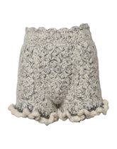 Dolce & Gabbana Metallic Bouclé Knit Cashmere Ruffled Shorts