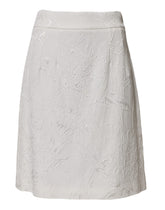Dolce & Gabbana White Floral Brocade A-line High Waist Skirt