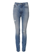 Dolce & Gabbana Blue Washed Skinny High Waist Denim Jeans