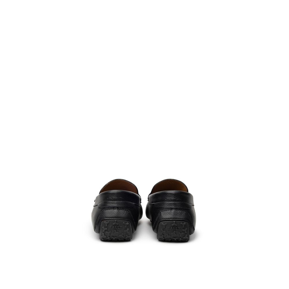 Bally svart lädermockasin