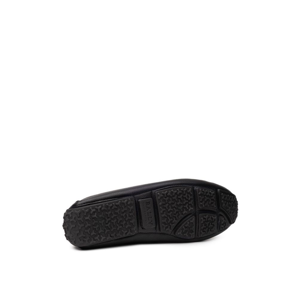 Bally svart lädermockasin