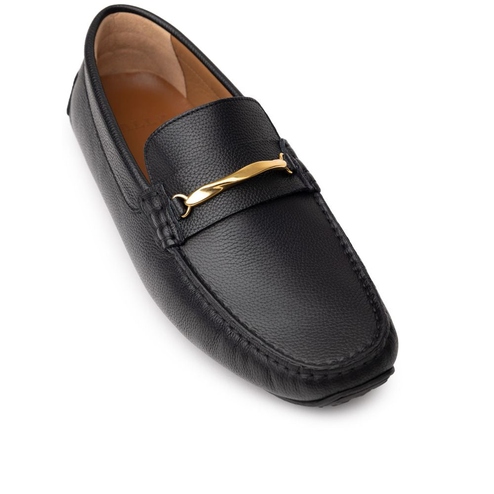 Bally svart lädermockasin