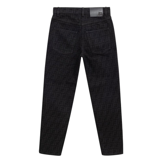 Fendi Black Cotton Slim Fit Jeans