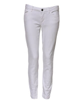 Dolce & Gabbana White Cotton Low Waist Skinny Denim Jeans