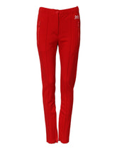 Dolce & Gabbana Red Mid Waist Slim Fit Pants