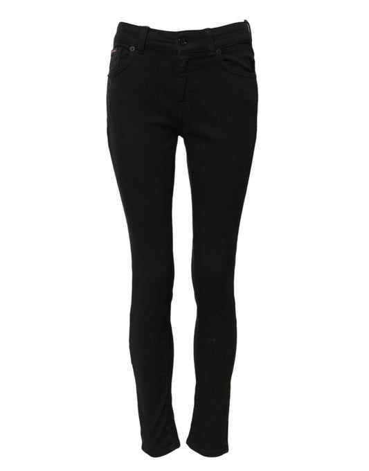 Dolce & Gabbana svarta bomulls skinny jeans med medelhög midja