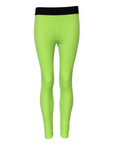 Dolce & Gabbana Green Nylon Slim Fit Leggings Pants