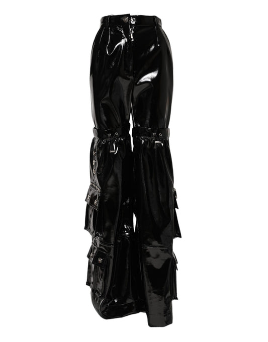 Dolce & Gabbana svarte høylivede cargo-bootcutbukser