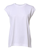 Dolce & Gabbana White Cotton Sleeveless Women Tank T-shirt