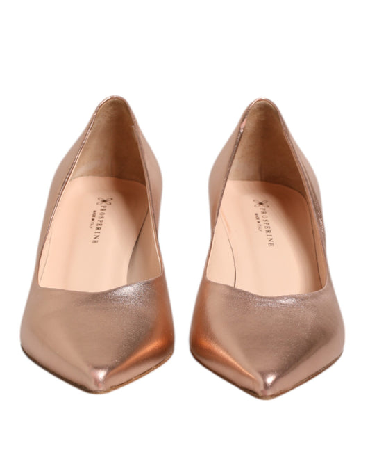 Prosperine Rosa Läderpumps Stilettklackar Slip On Skor