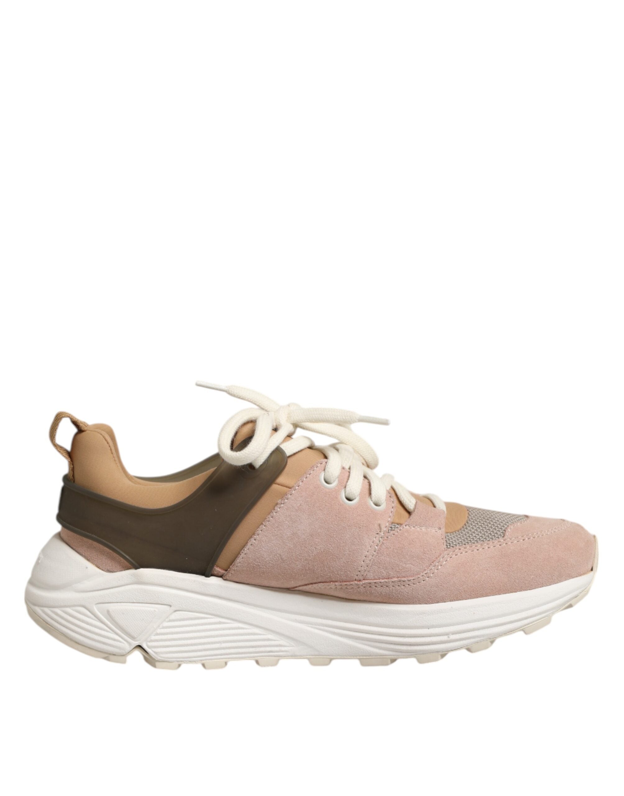 Låga sneakers i mocka med flerfärgade detaljer