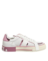 Dolce & Gabbana hvite skinn DG-logo lave sneakers
